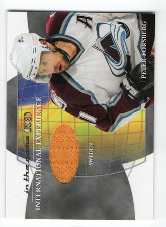 2003-04 ITG Used Signature Series International Experience Jerseys #24 Peter Forsberg (300-Q12-AVALANCHE)