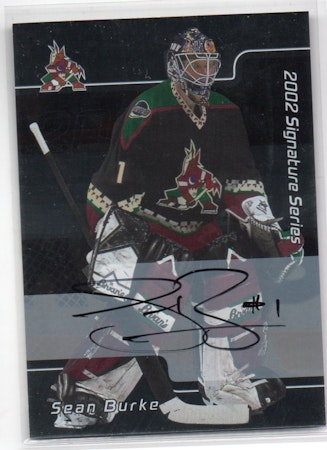 2001-02 BAP Signature Series Autographs #22 Sean Burke (40-Q15-COYOTES)