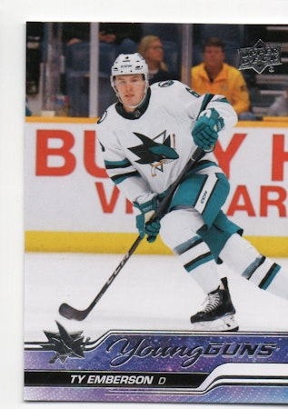 2023-24 Upper Deck #460 Ty Emberson YG RC (30-Q14-SHARKS)