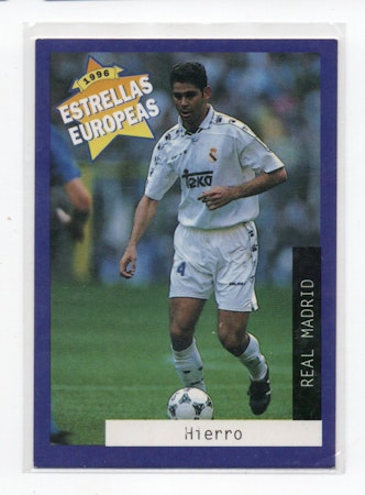 1996 Panini Estrellas Europeas #2 Fernando Hierro (25-B6-REALMADRID)