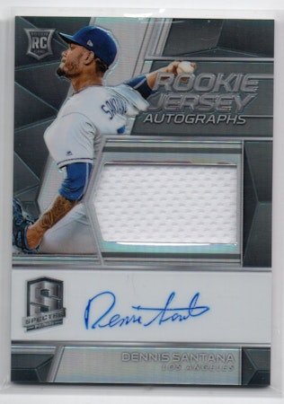 2019 Panini Spectra #107 Dennis Santana JSY AU RC (50-C13-MLBDODGERS)