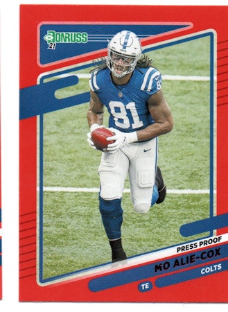 2021 Donruss Press Proof Red #153 Mo Alie-Cox (15-R3-NFLCOLTS)