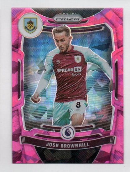 2021-22 Panini Prizm English Premier League Prizms Pink Ice #68 Josh Brownhill (20-R14-BURNLEY)