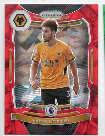 2021-22 Panini Prizm English Premier League Prizms Red Ice #50 Rayan Ait-Nouri (15-R13-WOLVERHAMPTON)