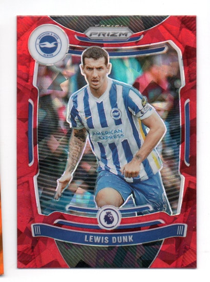 2021-22 Panini Prizm English Premier League Prizms Red Ice #183 Lewis Dunk (12-R13-BRIGHTON)