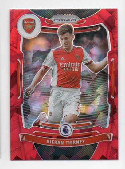 2021-22 Panini Prizm English Premier League Prizms Red Ice #197 Kieran Tierney (15-R14-ARSENAL)