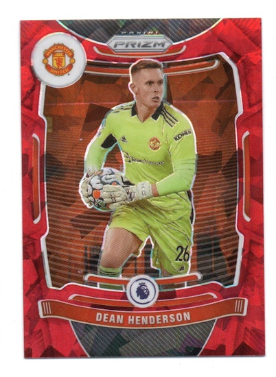 2021-22 Panini Prizm English Premier League Prizms Red Ice #272 Dean Henderson (20-R14-MANCHESTERUNITED)