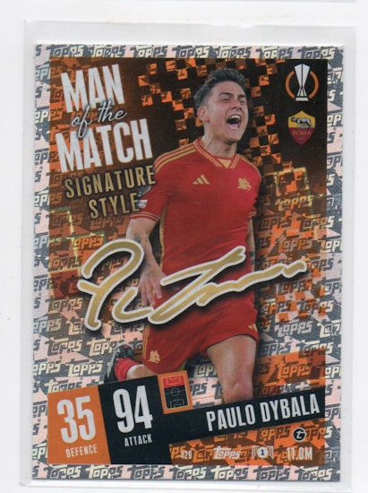 2023-24 Topps Match Attax #429 Paulo Dybala (15-Q11-ASROMA)