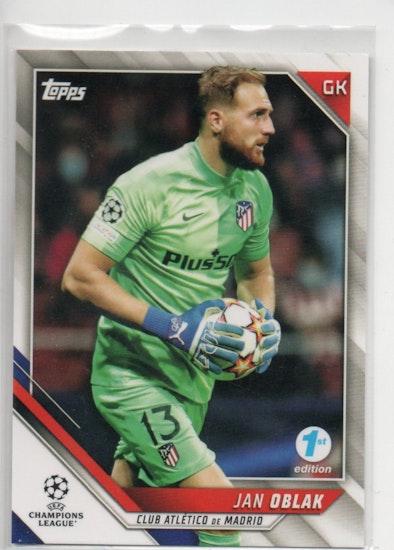 2021-22 Topps UEFA Champions League 1st Edition #67 Jan Oblak (15-B6-ATLETICOMADRID)