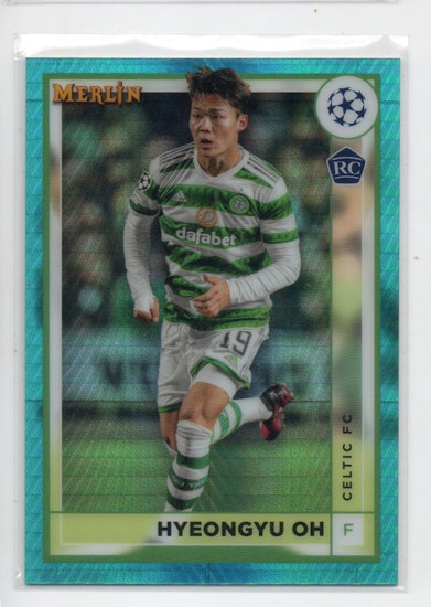 2022-23 Topps Chrome Merlin Aqua Hyper Prism Refractor #36 Hyeongyu Oh (20-R10-CELTIC)