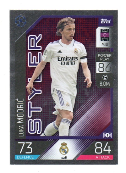2022-23 Topps Match Attax Champions League Styler  #128 Luka Modric (15-B6-REALMADRID)