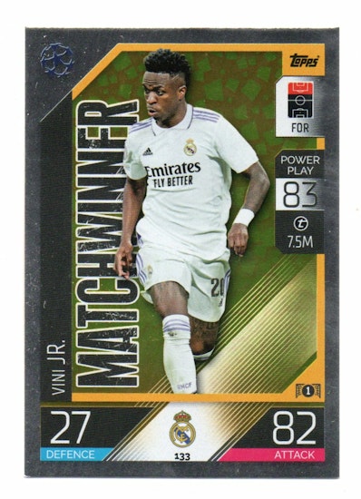 2022-23 Topps Match Attax UEFA League Match Winner #133 Vini Jr. (20-B1-REALMADRID)