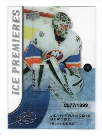 2015-16 Upper Deck Ice #109 Jean-Francois Berube RC (25-S9-ISLANDERS)