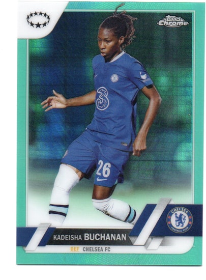 2022-23 Topps Chrome UEFA Women's Champions League Aqua Prism Refractors #49 Kadeisha Buchanan (15-T3-CHELSEA)