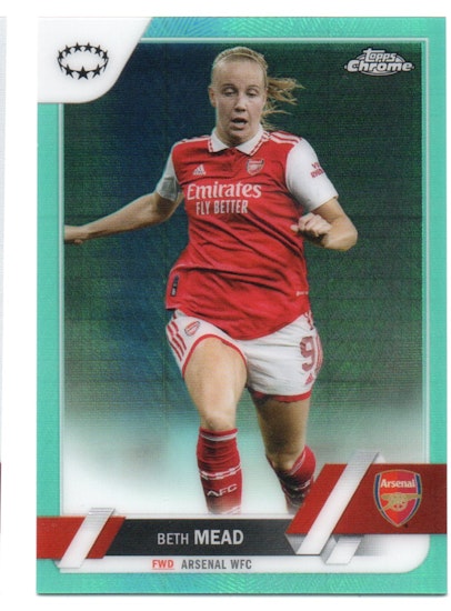 2022-23 Topps Chrome UEFA Women's Champions League Aqua Prism Refractors #81 Beth Mead (30-T3-ARSENAL)