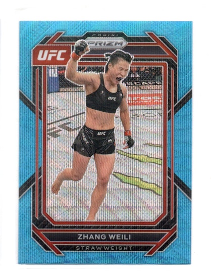 2023 Panini Prizm UFC Prizms Blue Wave #198 Zhang Weili (40-C9-UFC)