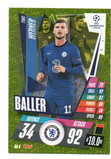 2020-21 Topps Match Attax UCL Extra Baller #BA4 Timo Werner (10-T11-CHELSEA)