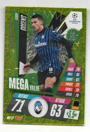 2020-21 Topps Match Attax UCL Extra Mega Value #MV17 Robin Gosens (10-T11-ATALANTA)