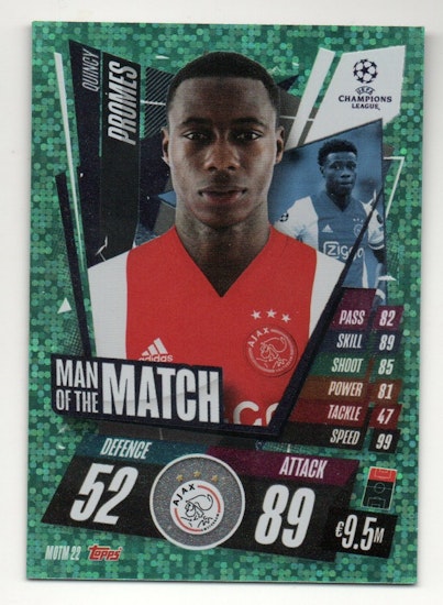 2020-21 Topps Match Attax UCL Man of the Match #MOTM22 Quincy Promes (10-T11-AJAX)