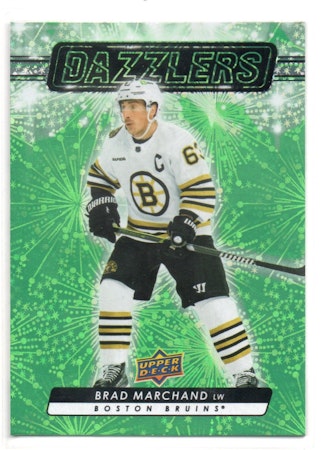 2023-24 Upper Deck Dazzlers Green #DZ101 Brad Marchand (15-T12-BRUINS)