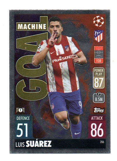 2021-22 Topps Match Attax UEFA Champions League #206 Luis Suarez (10-T11-ATLETICOMADRID)