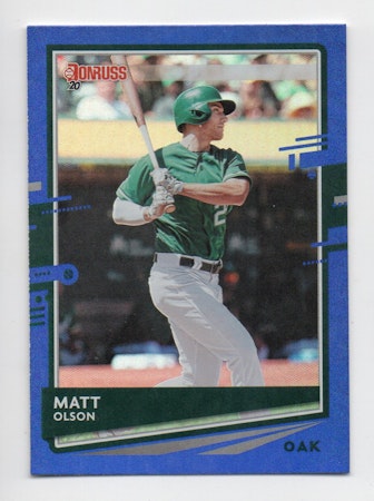 2020 Donruss Holo Blue #103 Matt Olson (12-U3-MLBATHLETICS)