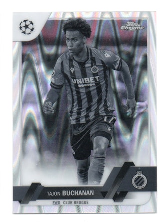 2022-23 Topps Chrome UEFA Club Competitions Black and White RayWave Refractors #44 Tajon Buchanan (25-U14-CLUBBRUGGE)