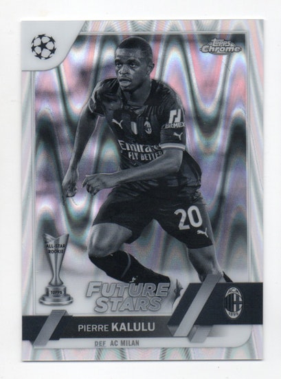 2022-23 Topps Chrome UEFA Club Competitions Black and White RayWave Refractors #93 Pierre Kalulu FS (25-U14-ACMILAN)