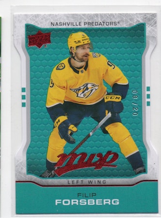 2024-25 Upper Deck MVP Colors and Contours Teal #MR23 Filip Forsberg (150-W2-PREDATORS)