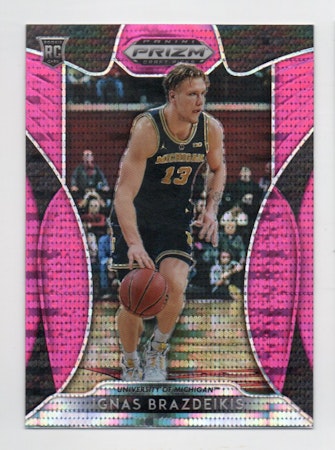 2019-20 Panini Prizm Draft Picks Prizms Pink Pulsar #48 Ignas Brazdeikis (15-V7-NBAOTHERS)