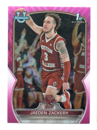 2022-23 Bowman Chrome University Pink Refractors #35 Jaeden Zackery (12-V13-NBAOTHERS)