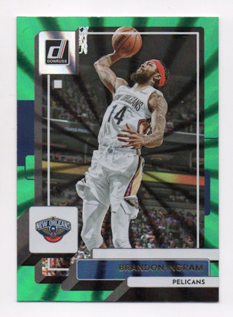 2022-23 Donruss Holo Green Laser #162 Brandon Ingram (15-W3-NBAPELICANS)