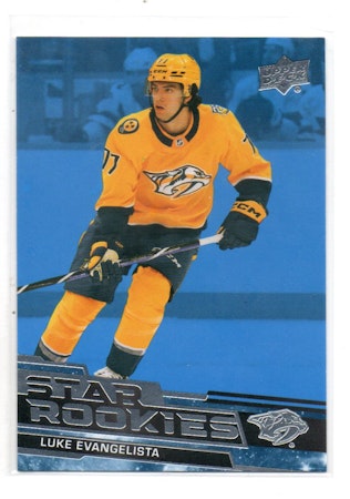 2023-24 Upper Deck Star Rookies Blue #5 Luke Evangelista (30-W5-PREDATORS)