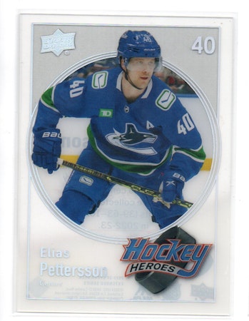 2023-24 Upper Deck Hockey Heroes #HH33 Elias Pettersson (40-W7-CANUCKS)