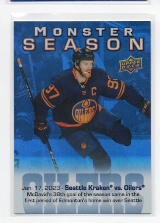 2023-24 Upper Deck Monster Season #MS46 Connor McDavid (30-W5-OILERS)