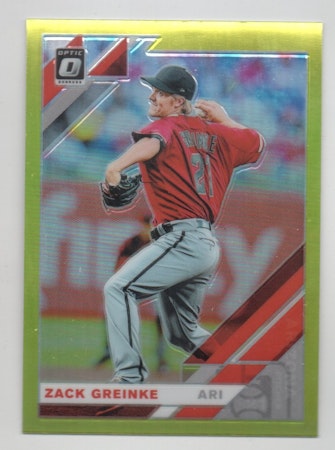 2019 Donruss Optic Lime Green #139 Zack Greinke (20-X12-MLBDIAMONDBACKS)