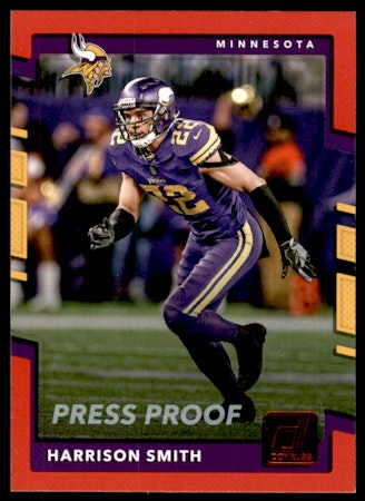 2017 Donruss Press Proofs Red #284 Harrison Smith (15-X15-NFLVIKINGS)