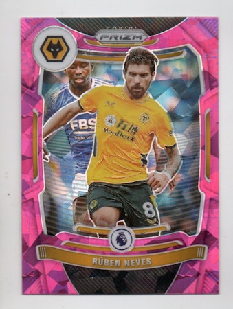 2021-22 Panini Prizm English Premier League Prizms Pink Ice #54 Ruben Neves (15-Y5-SOCCERWOLVERHAMPTON)