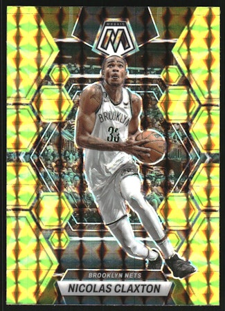 2022-23 Panini Mosaic Mosaic Reactive Yellow #47 Nicolas Claxton (15-Y10-NBANETS)