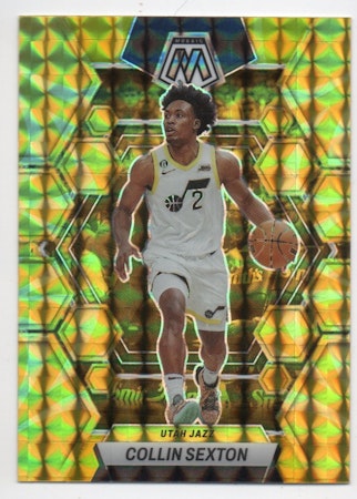 2022-23 Panini Mosaic Mosaic Reactive Yellow #69 Collin Sexton (15-Y10-NBAJAZZ)