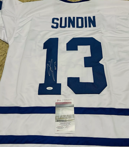 MATS SUNDIN - SIGNERAD JERSEY MED CERTIFICATE
