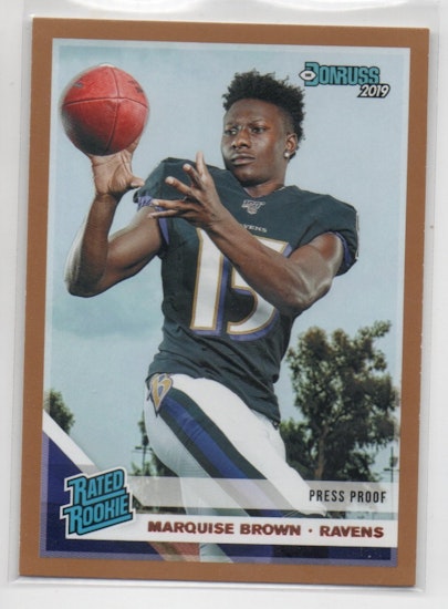 2019 Donruss Press Proof Bronze #312 Marquise Brown (20-EE13-NFLRAVENS)