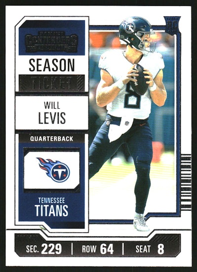 2023 Panini Contenders #97 Will Levis RC (12-EE7-NFLTITANS)