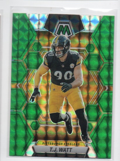 2023 Panini Mosaic Mosaic Green #205 T.J. Watt (15-EE13-NFLSTEELERS)
