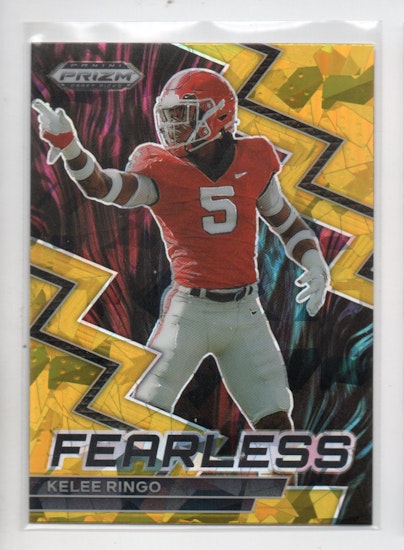 2023 Panini Prizm Draft Picks Fearless Gold Ice #10 Kelee Ringo (25-EE13-NFLOTHERS)