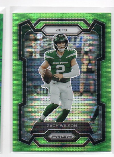 2023 Panini Prizm Prizms Neon Green Pulsar #235 Zach Wilson (20-EE13-NFLJETS)