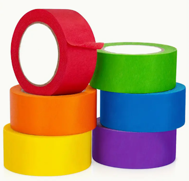 TAPE FOR CLOSING TOPLOADERS - 6 ROLLS OF VARIOUS COLORS