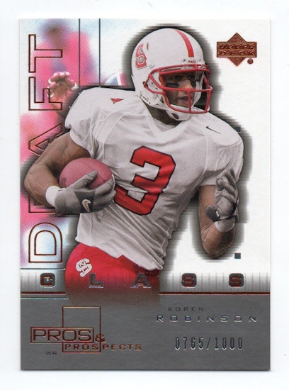 2001 Upper Deck Pros and Prospects #119 Koren Robinson RC (20-II4-NFLOTHERS)
