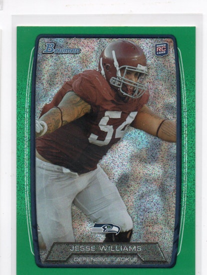 2013 Bowman Silver Ice Green #147 Jesse Williams (50-II4-NFLSEAHAWKS)