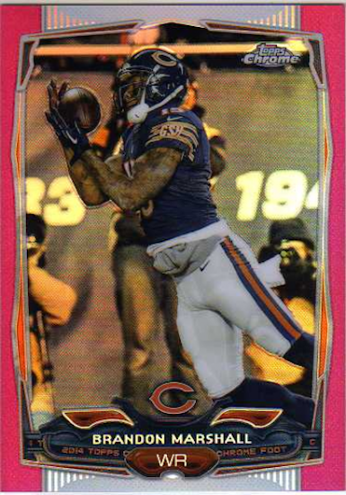 2014 Topps Chrome Pink Refractors #25 Brandon Marshall (20-II4-NFLBEARS)